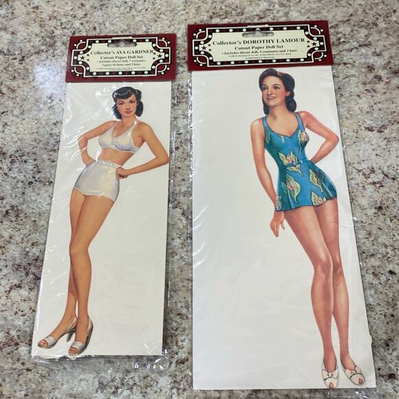Vintage Ava Gardner and Dorothy Lamour paper doll sets by Shackman Collections - Picture 1 of 2